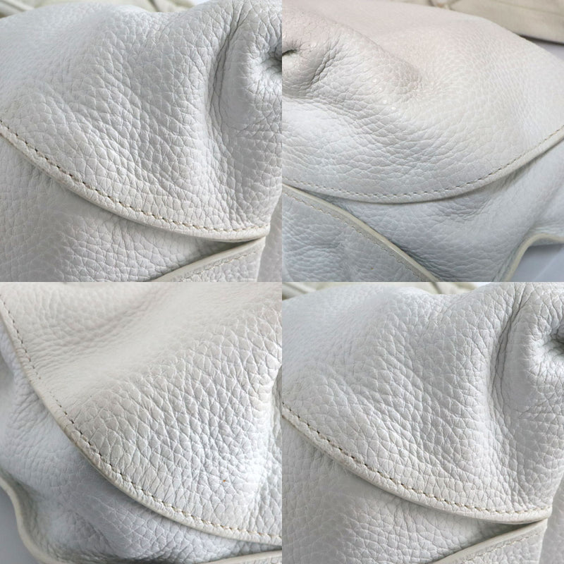 [Nagoya] [CELINE] Celine Bittersweet Medium Semi-shoulder 160663 White Leather