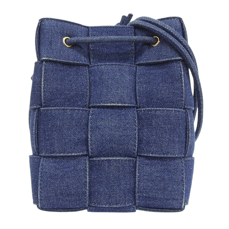 [Used] BOTTEGA VENETA Cassette Bucket Bag Shoulder Bag Denim Blue New Arrival