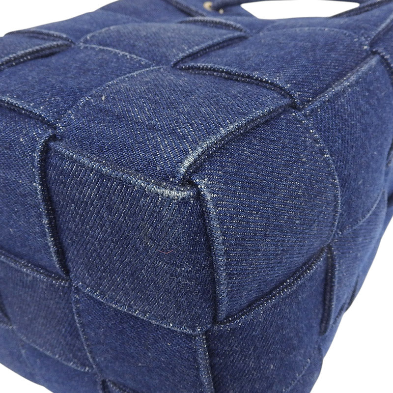 [Used] BOTTEGA VENETA Cassette Bucket Bag Shoulder Bag Denim Blue New Arrival