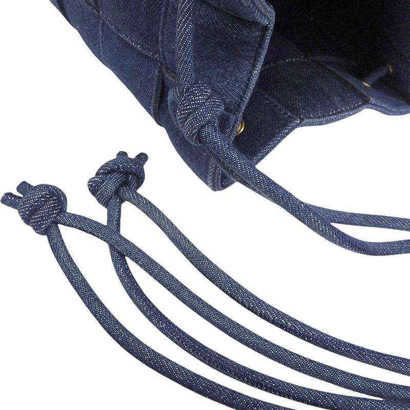 [Used] BOTTEGA VENETA Cassette Bucket Bag Shoulder Bag Denim Blue New Arrival