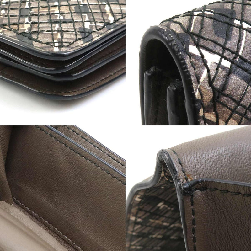 BOTTEGAVENETA Clutch Bag Intrecciato Leather Black x Brown Unisex Free Shipping