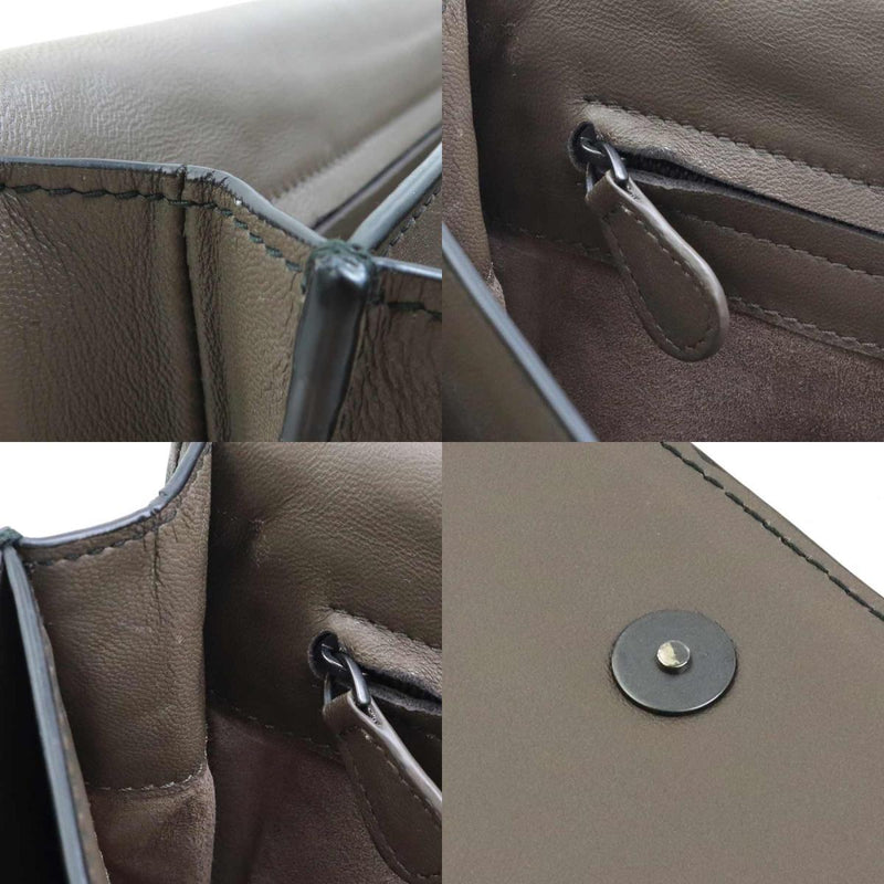 BOTTEGAVENETA Clutch Bag Intrecciato Leather Black x Brown Unisex Free Shipping