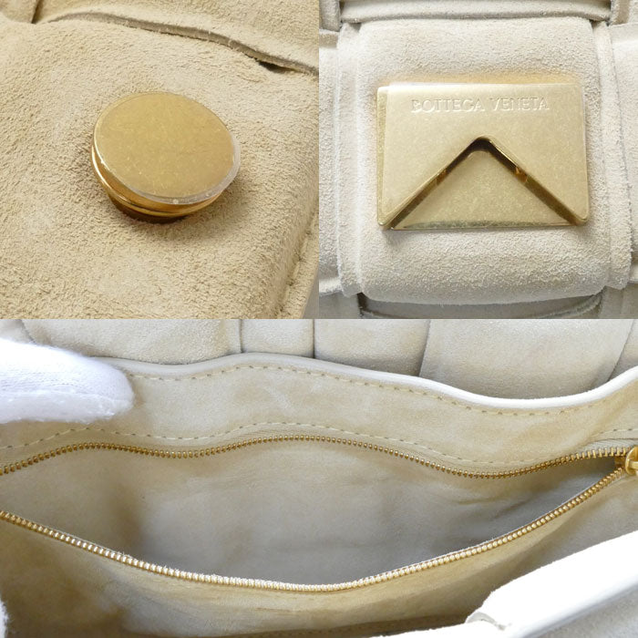 BOTTEGAVENETA Padded Cassette Suede Shoulder Bag Beige Women's [Used]