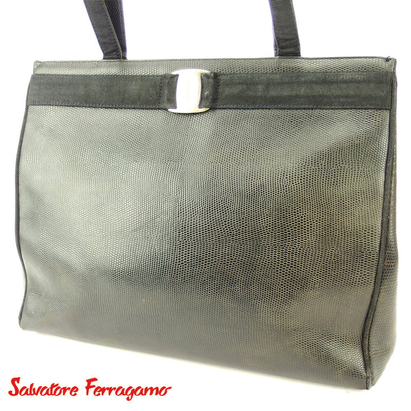 [Rakuten Super SALE 10% OFF] Salvatore Ferragamo tote bag Vara lizard style