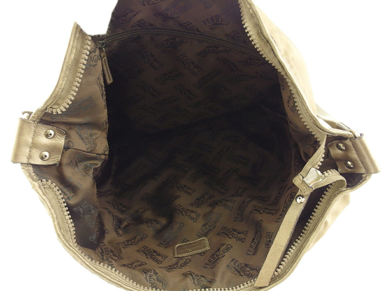 [Rakuten Super SALE 10% OFF] Salvatore Ferragamo Shoulder Bag Logo Beige Silver