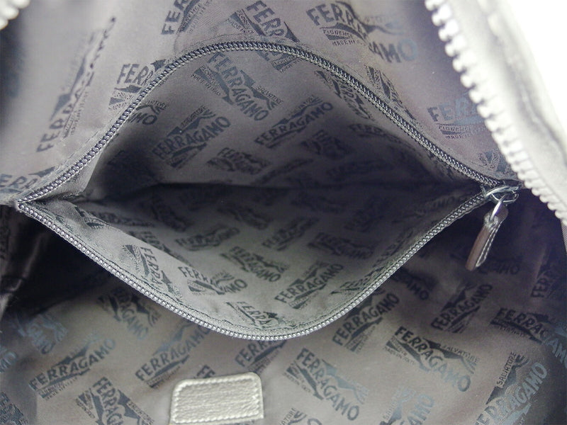 [Rakuten Super SALE 10% OFF] Salvatore Ferragamo Shoulder Bag Logo Beige Silver