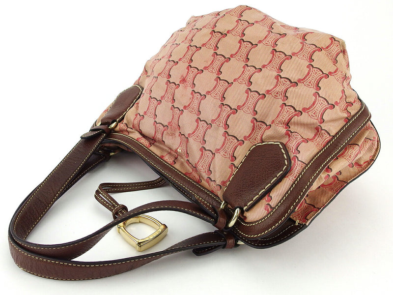 [Rakuten Super SALE 10% OFF] CELINE Shoulder Bag Macadam Pink Brown Gold Men's