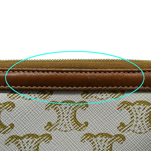 CELINE Women's Bag Brand Triomphe Shoulder Bag Chain Clutch White Tan