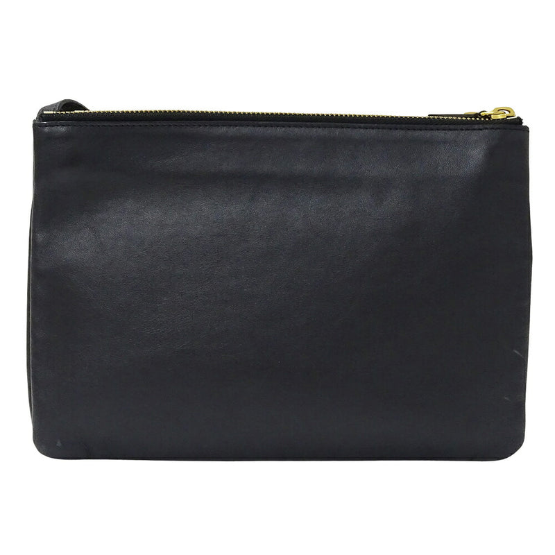 CELINE Women's Bag Brand Shoulder Bag Trio Large Leather Black Crossbody