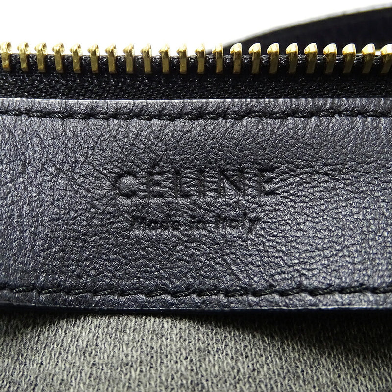 CELINE Women's Bag Brand Shoulder Bag Trio Large Leather Black Crossbody