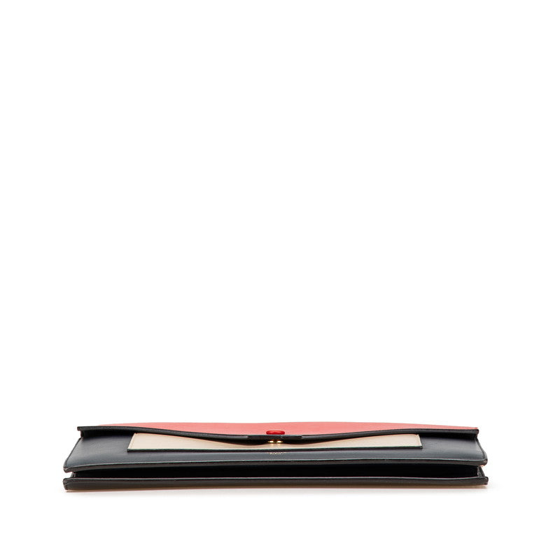 Celine Chain Wallet Shoulder Bag Black Red Beige Leather Women's CELINE [Used]