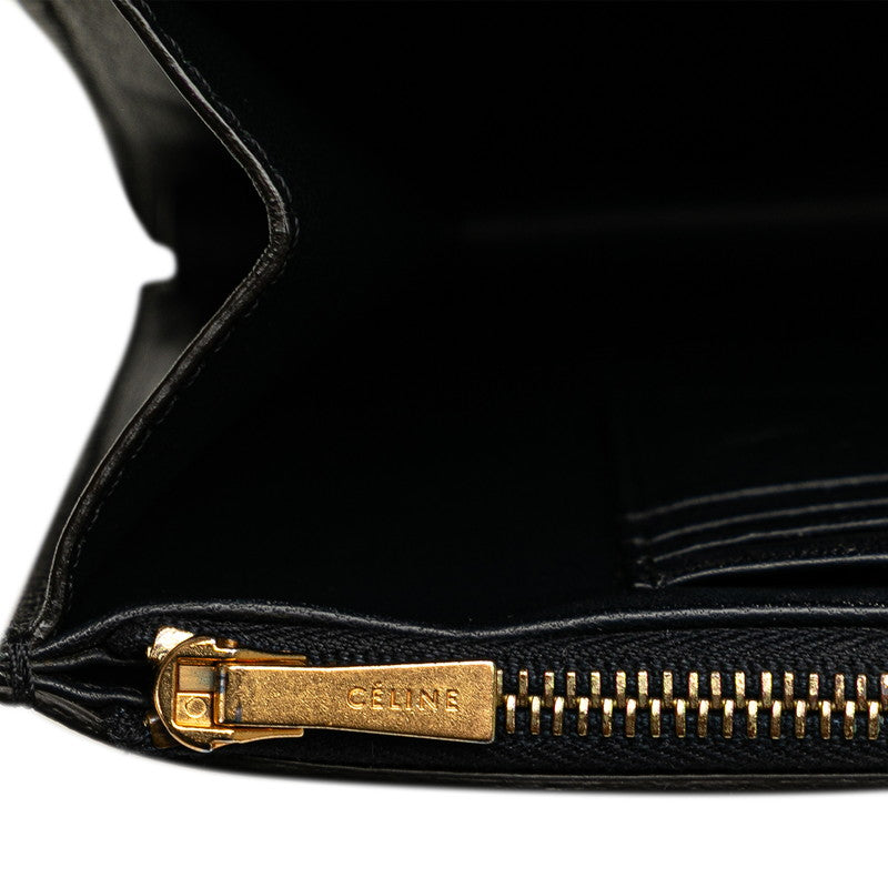 Celine Chain Wallet Shoulder Bag Black Red Beige Leather Women's CELINE [Used]