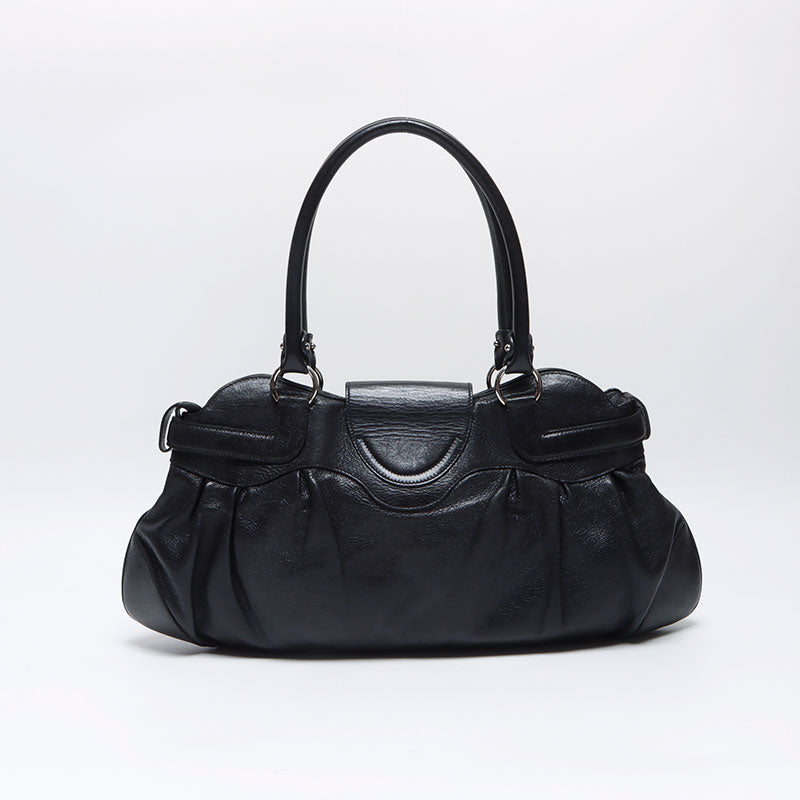 Salvatore Ferragamo Leather Gancini Handbag Black WS13869