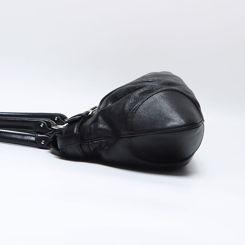 Salvatore Ferragamo Leather Gancini Handbag Black WS13869