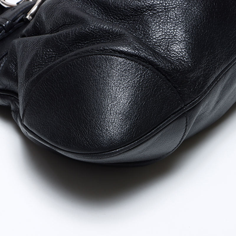 Salvatore Ferragamo Leather Gancini Handbag Black WS13869