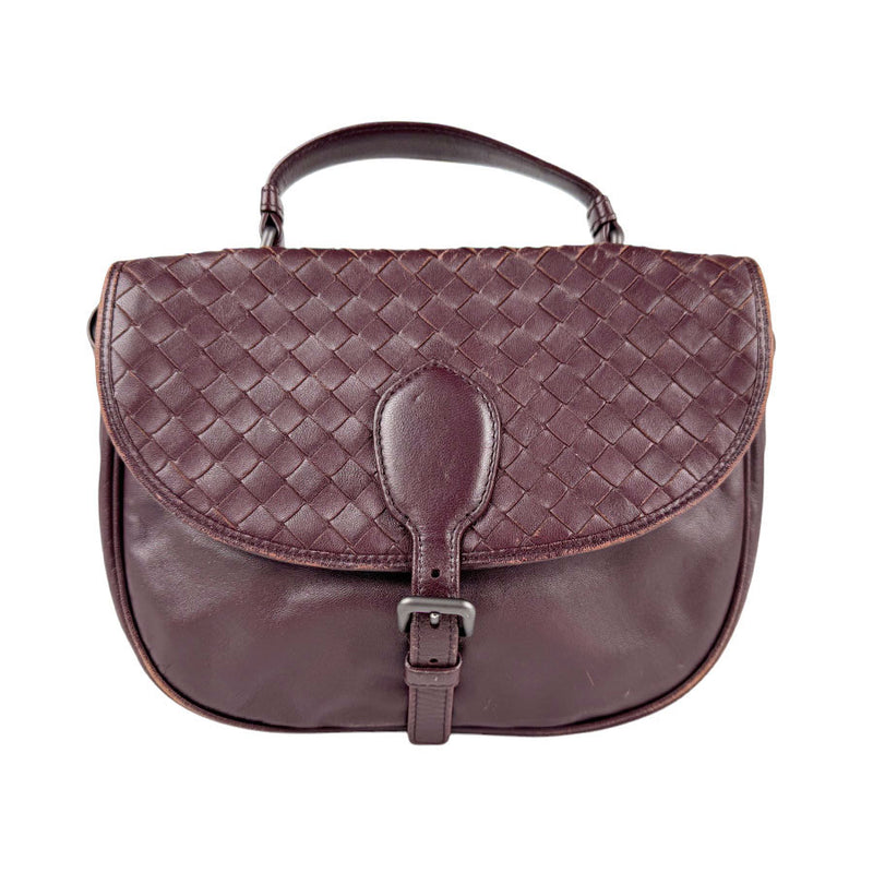 Bottegaveneta Shoulder Bag Intrecciato Leather Bordeaux Women's Free Shipping