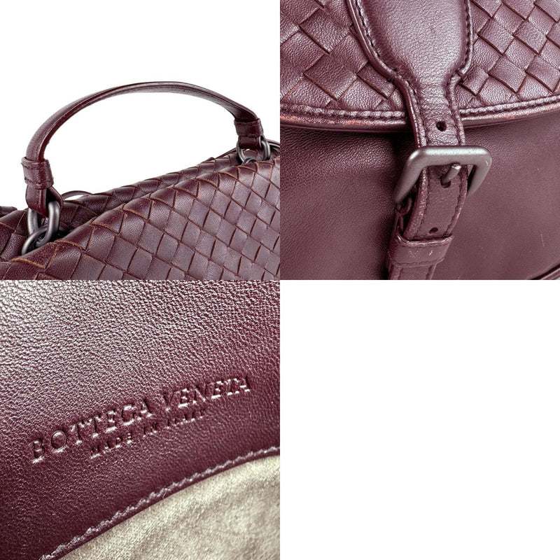 Bottegaveneta Shoulder Bag Intrecciato Leather Bordeaux Women's Free Shipping