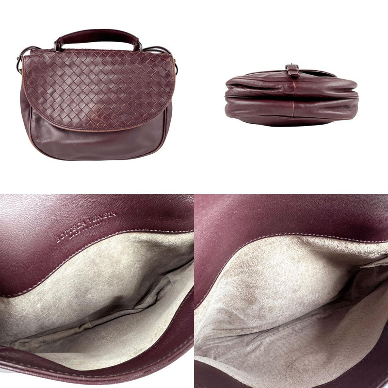 Bottegaveneta Shoulder Bag Intrecciato Leather Bordeaux Women's Free Shipping