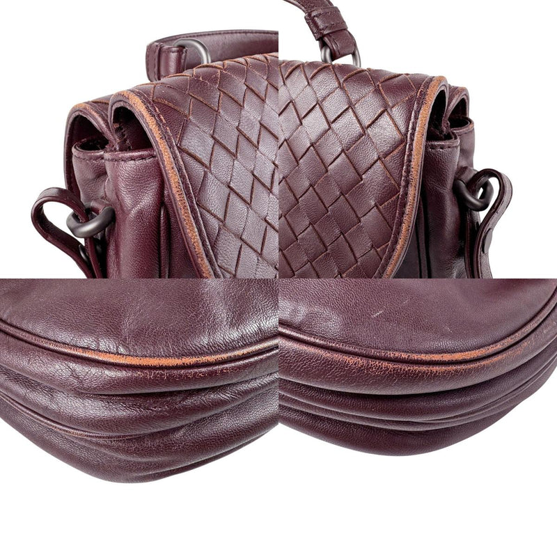 Bottegaveneta Shoulder Bag Intrecciato Leather Bordeaux Women's Free Shipping