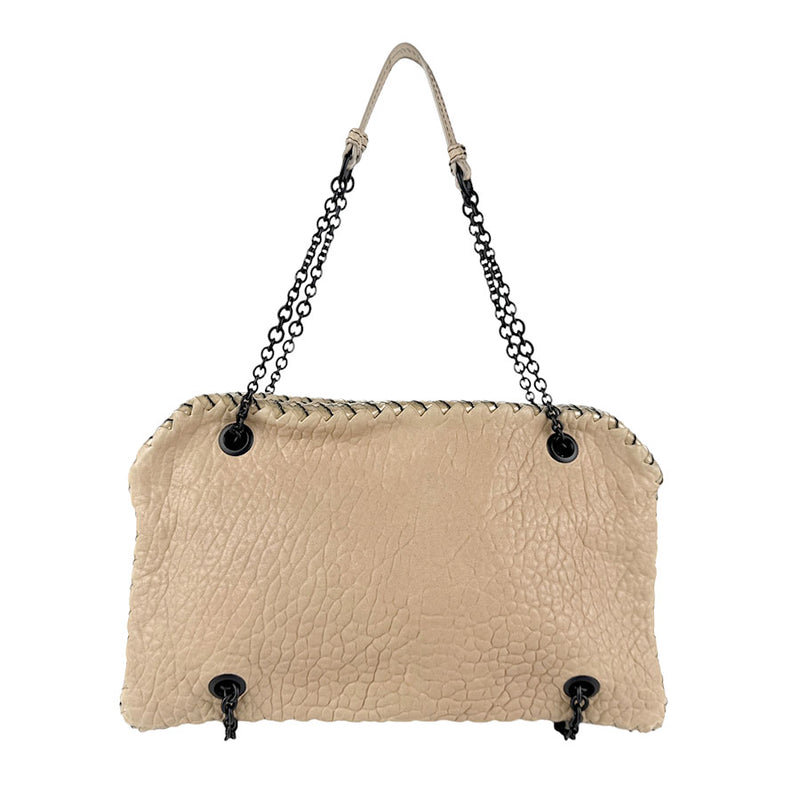 BOTTEGAVENETA Shoulder Bag Leather/Vinyl Beige Women's Free Shipping [Used]