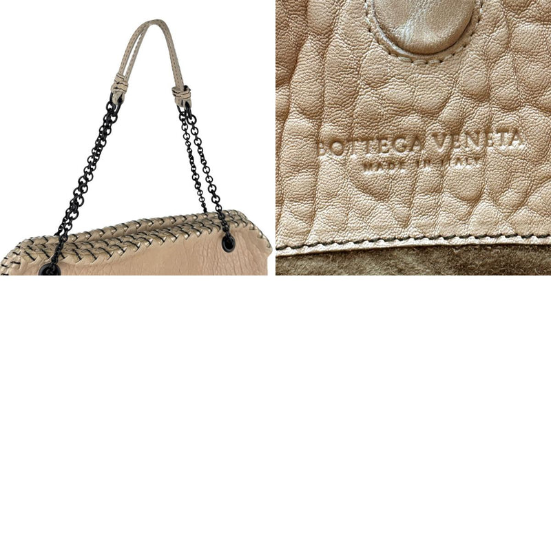 BOTTEGAVENETA Shoulder Bag Leather/Vinyl Beige Women's Free Shipping [Used]