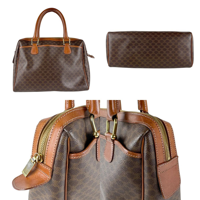 CELINE Handbag Macadam PVC/Leather Brown Gold Women's Free Shipping [Used]