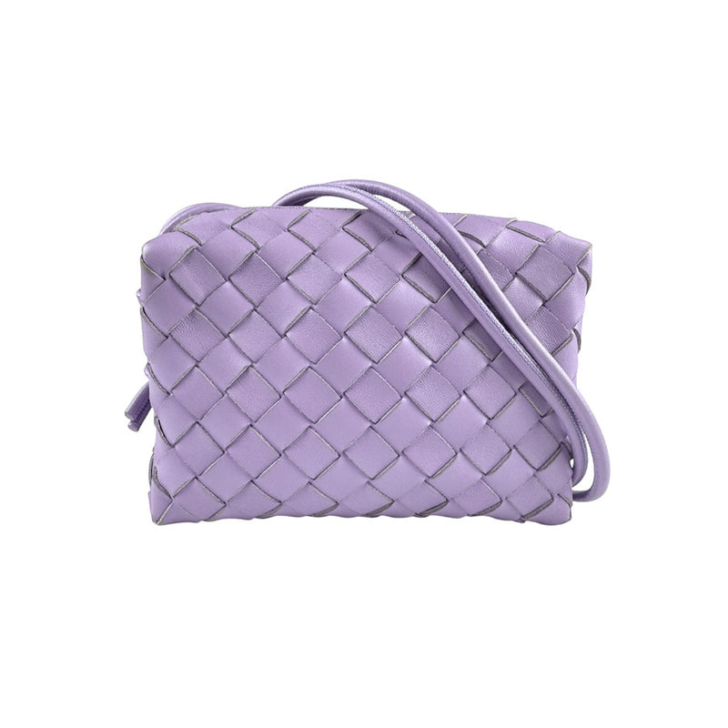 Bottegaveneta Shoulder Bag Intrecciato Mini Loop Camera Bag Leather Purple