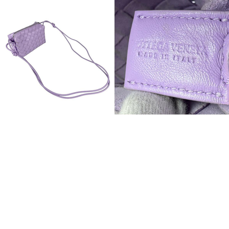 Bottegaveneta Shoulder Bag Intrecciato Mini Loop Camera Bag Leather Purple