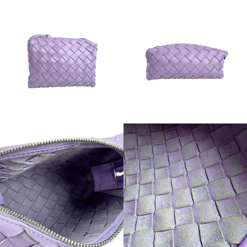 Bottegaveneta Shoulder Bag Intrecciato Mini Loop Camera Bag Leather Purple
